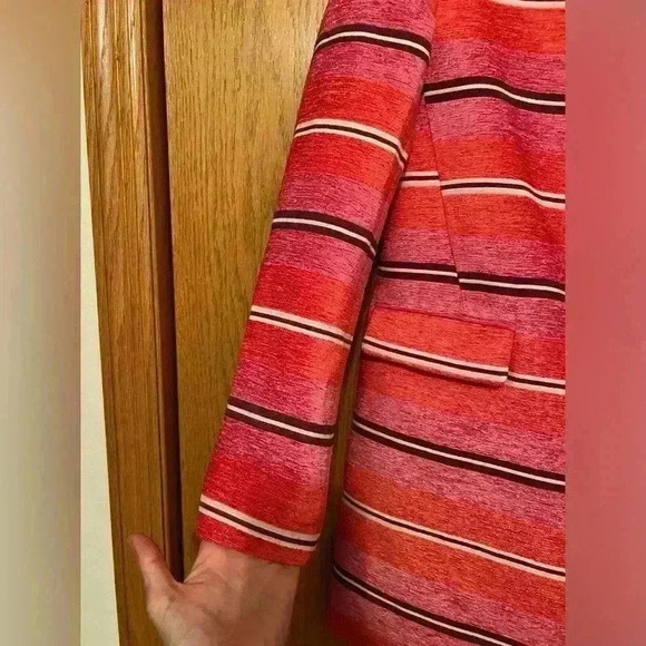 Banana Republic STRIPE COLLARLESS COAT Womens XS - Picture 5 of 10